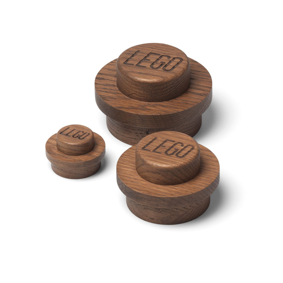 LEGO Wooden Wall Hanger Set – Dark Oak 5007112