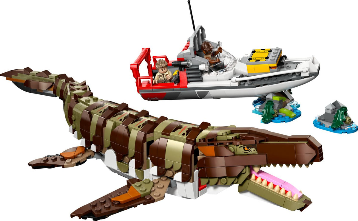 LEGO Brick-Built Mosasaurus Boat Mission 76974