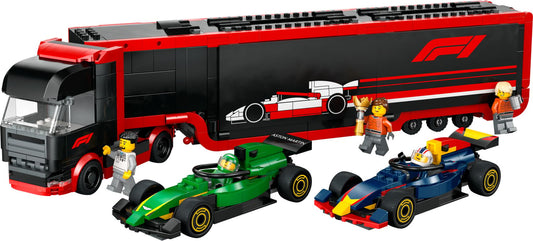 LEGO F1® Truck with RB20 & AMR24 F1® Cars 60445